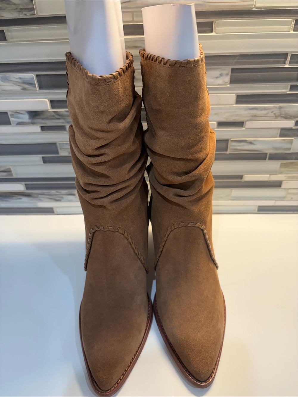 Dolce Vita Judith Slouchy Suede Ankle Boots - Brown